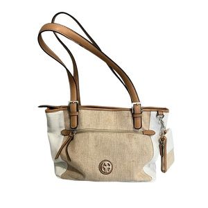 Giani Bernini White and Brown Purse